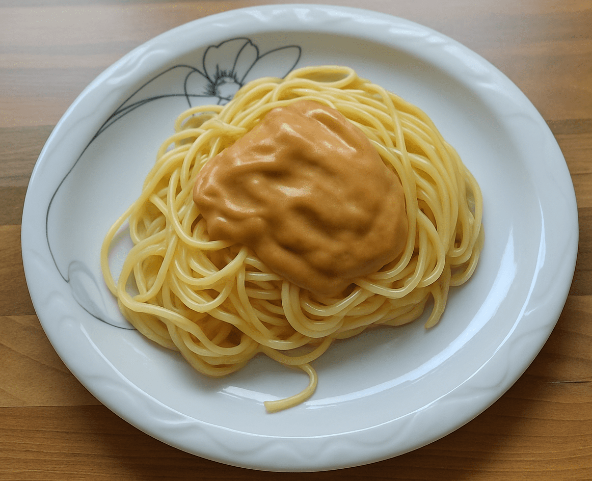 spaghetti vegane kaesesauce