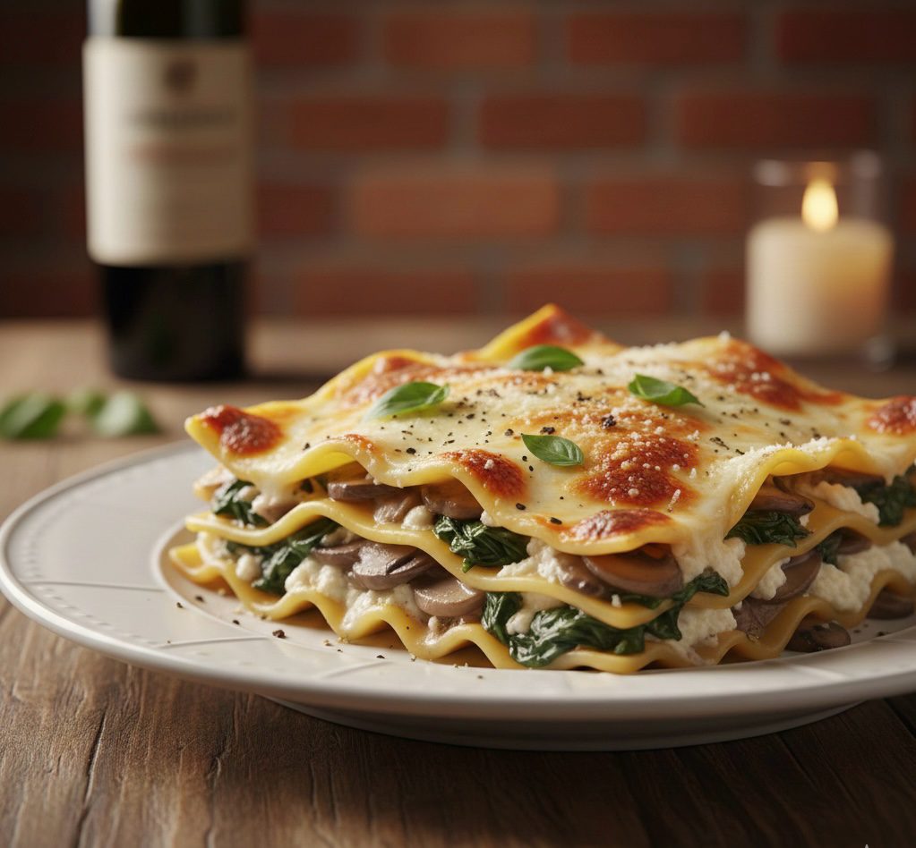 Spinat-Champignon-Lasagne