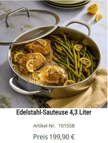 Pampered Chef - Edelstahl-Sauteuse 4,3 Liter