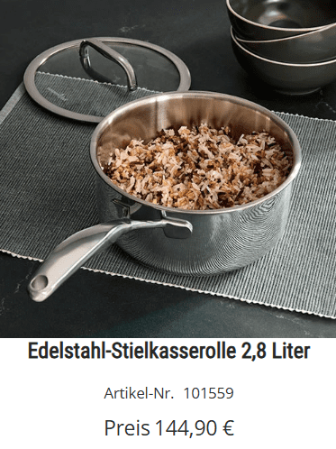 Pampered Chef - Edelstahl-Stielkasserolle 2,8 Liter